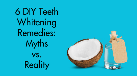 Coconut and coconut oil sitting next to text reading "6 DIY whitening remedies: myths vs. reality."
