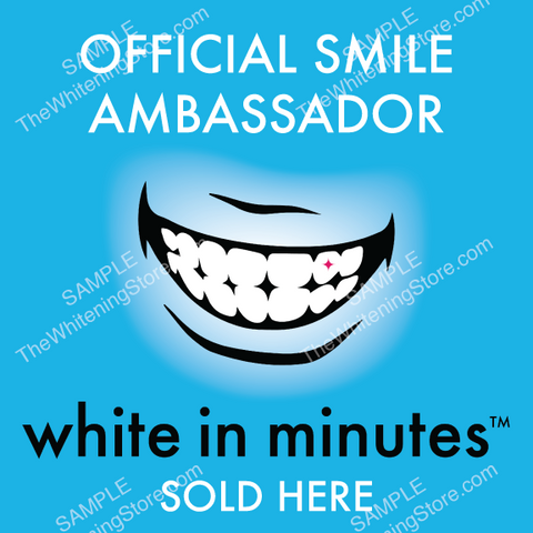 White in Minutes Business Promotional Window Decal - TheWhiteningStore.com