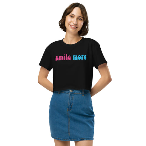 Women’s Smile More Cropped Top T-Shirt