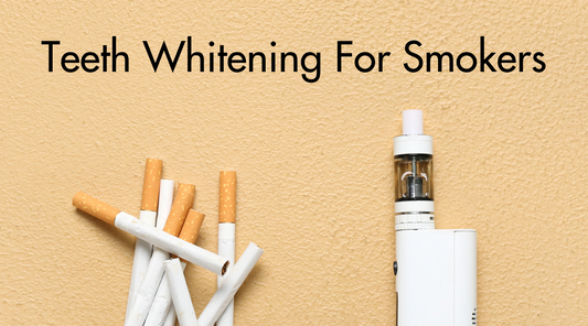Image of smoking devices with text displayed for connected blog post, titled "Teeth Whitening For Smokers"