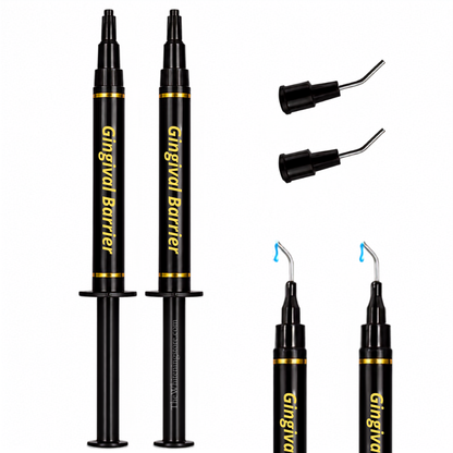 Gingival Barrier product with applicators on a white background