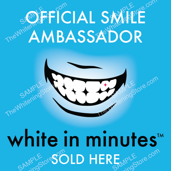 White in Minutes Business Promotional Window Decal - TheWhiteningStore.com