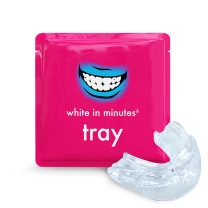 White in Minutes Teeth Whitening Mouth Tray & Packaging Front Side - The Whitening Store - TheWhiteningStore.com